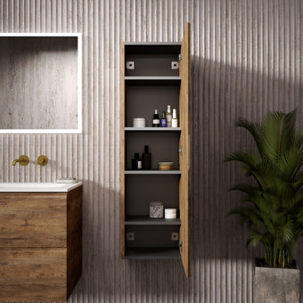 Tasca Tall Wall Cabinet - Oak 350mm x 1200mm