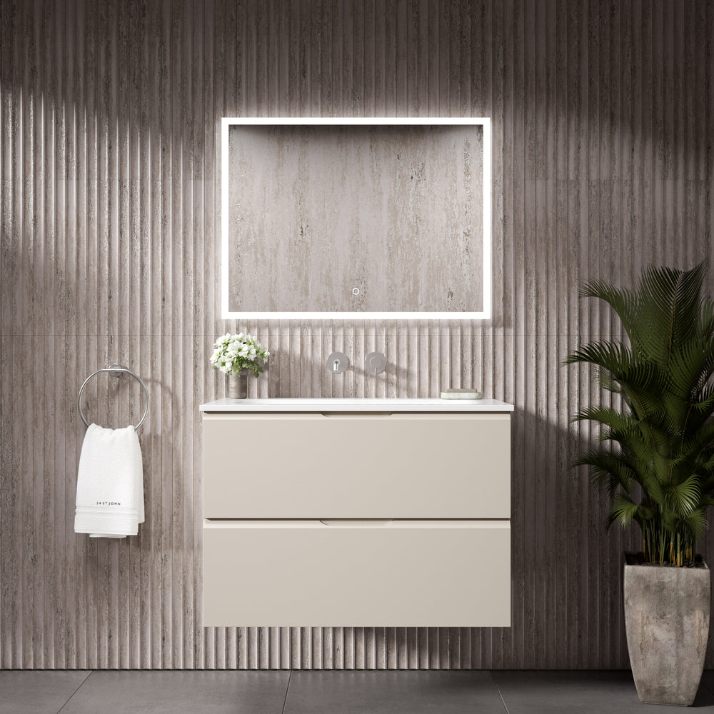 Tasca Two Drawer Vanity Unit  With Beyondstone Basin - Matt Cashmere 800mm