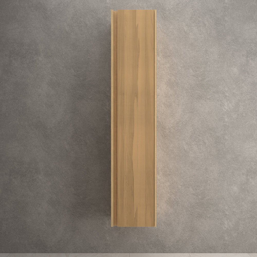 Scanalato Tall Wall Cabinet - Oak 350mm x 1650mm