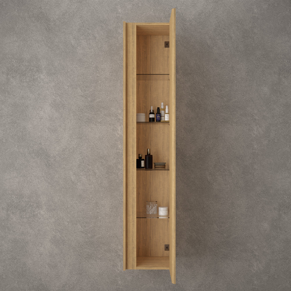 Scanalato Tall Wall Cabinet - Oak 350mm x 1650mm