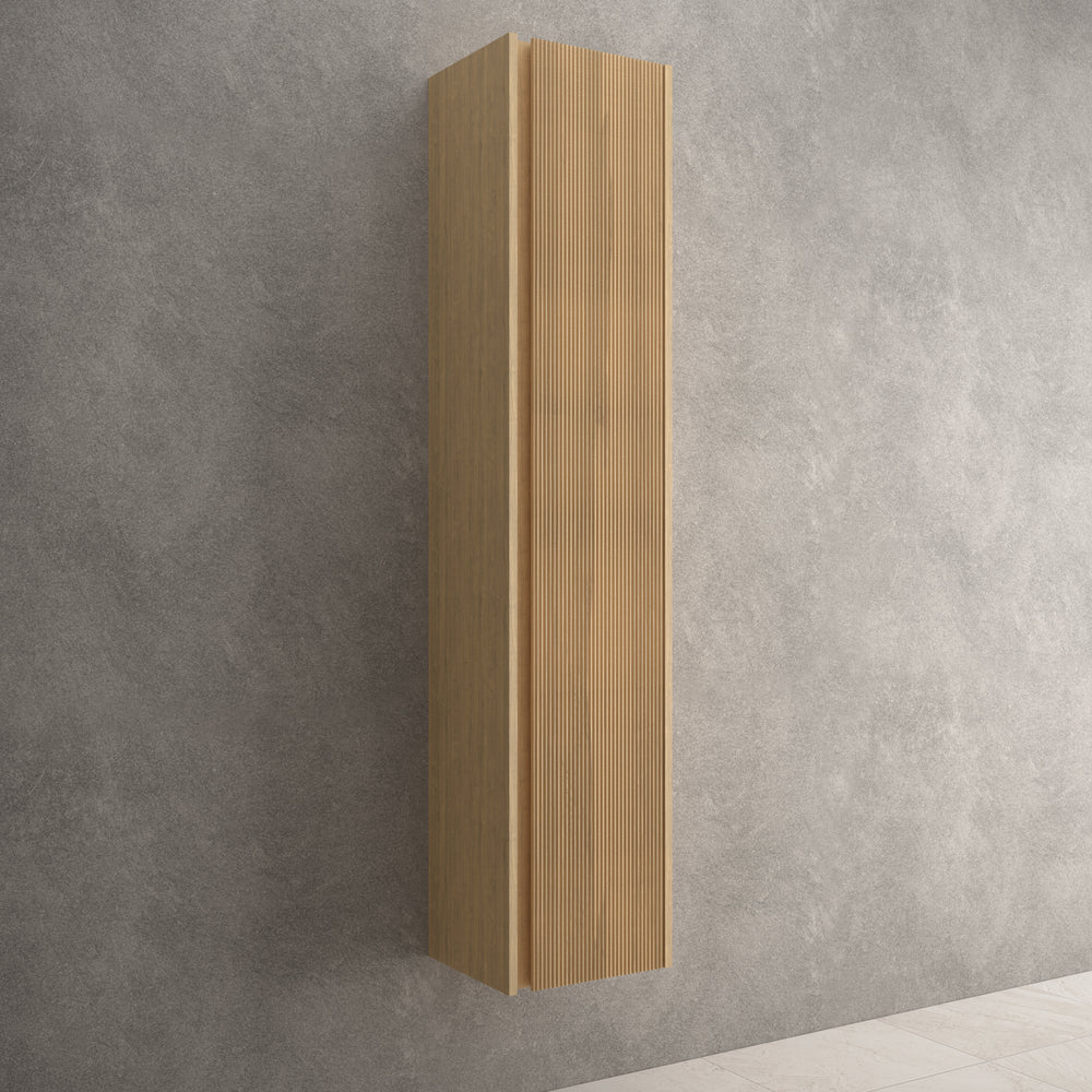 Scanalato Tall Wall Cabinet - Oak 350mm x 1650mm