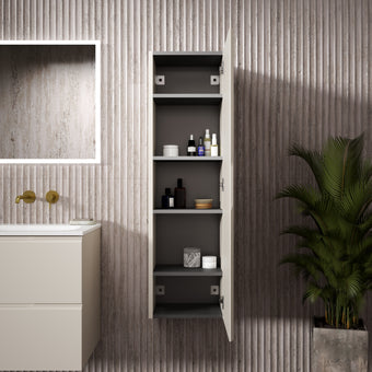 Tasca Tall Wall Cabinet - Matt Cashmere 350mm x 1200mm