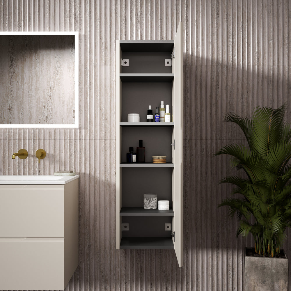 Tasca Tall Wall Cabinet - Matt Cashmere 350mm x 1200mm