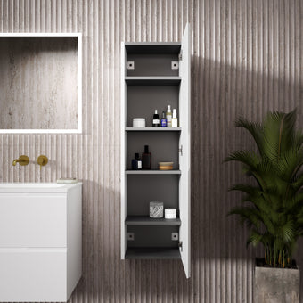 Tasca Tall Wall Cabinet - Matt White 350mm x 1200mm