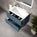 Tasca Two Drawer Vanity Unit  With Beyondstone Basin - Matt Navy 800mm