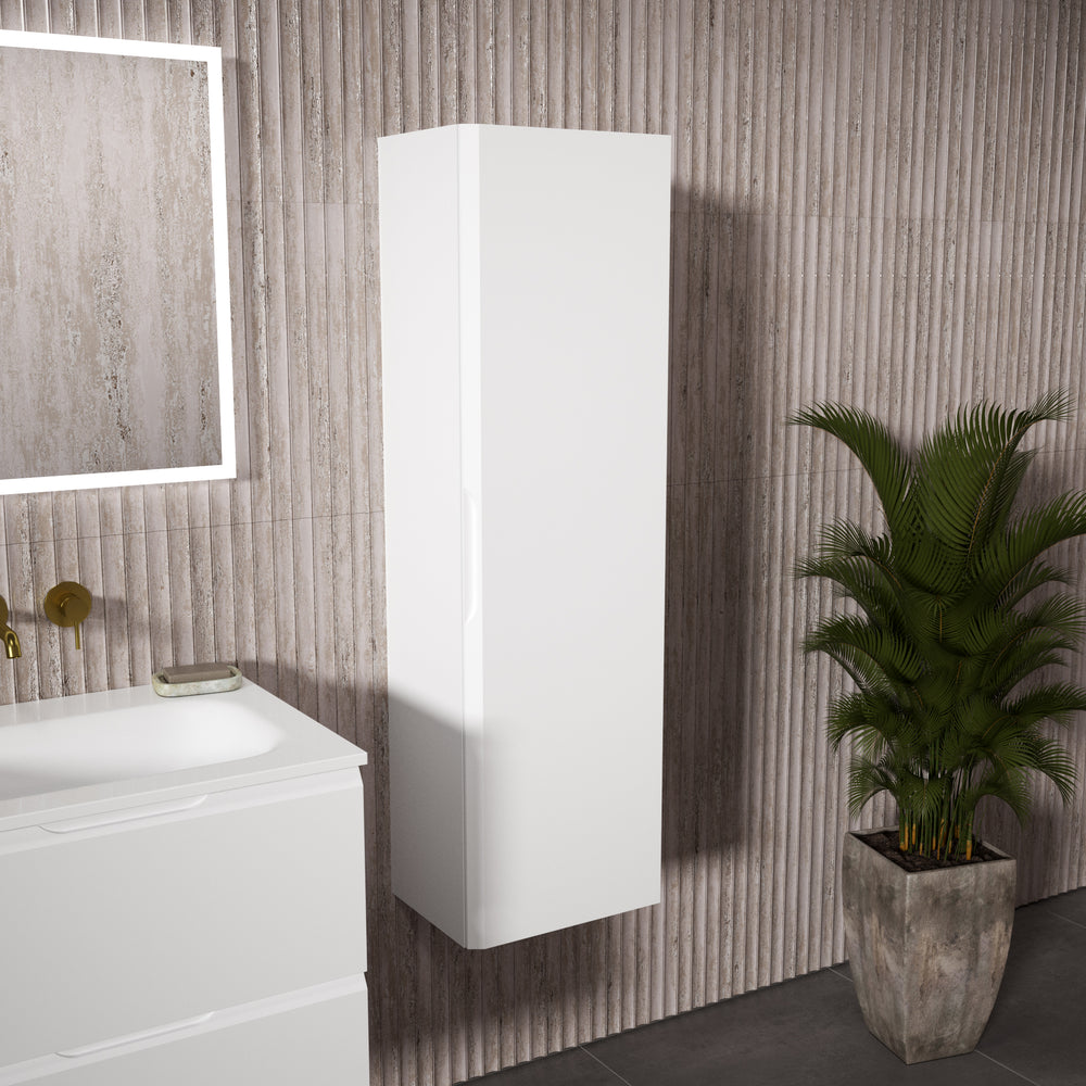 Tasca Tall Wall Cabinet - Matt White 350mm x 1200mm