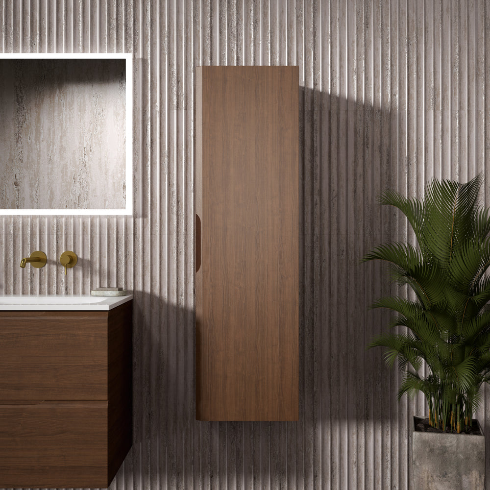 Tasca Tall Wall Cabinet - Walnut 350mm x 1200mm
