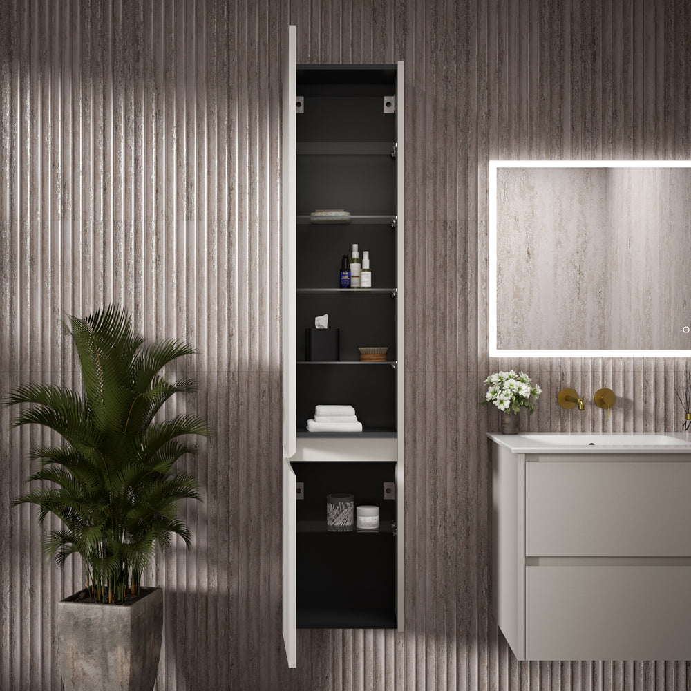 Bevel Tall Wall Unit LH Hinge 350mm x 1650mm - Matt Grey