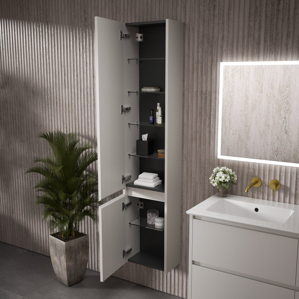 Bevel Tall Wall Unit LH Hinge 350mm x 1650mm - Matt Grey
