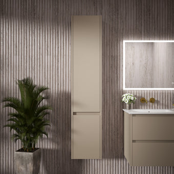 Bevel Tall Wall Unit RH Hinge 350mm x 1650mm - Matt Pebble