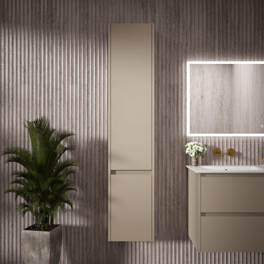 Bevel Tall Wall Unit LH Hinge 350mm x 1650mm - Matt Pebble