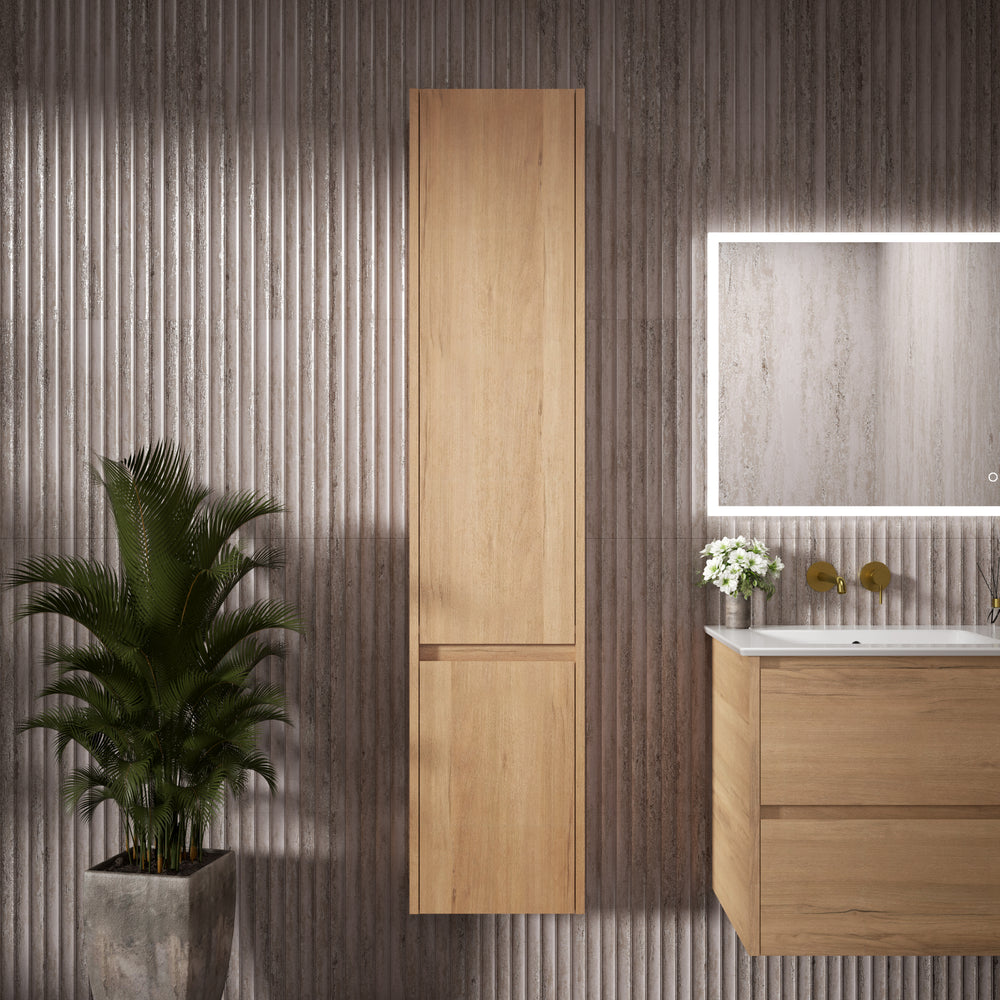 Bevel Tall Wall Unit LH Hinge 350mm x 1650mm - Oak (Pacific Walnut)