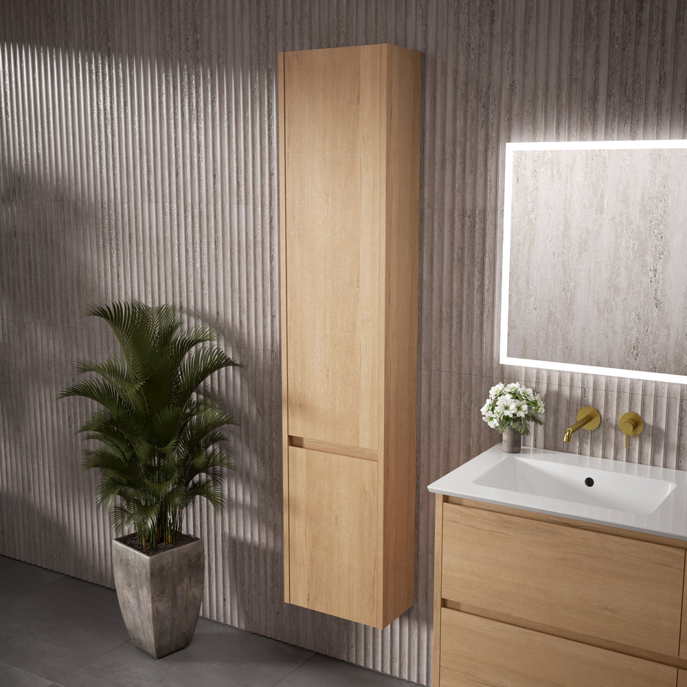 Bevel Tall Wall Unit LH Hinge 350mm x 1650mm - Oak (Pacific Walnut)