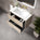 GSI Pura Bevel Double Drawer Vanity Unit With Ceramic Basin - Cashmere 800mm