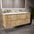 GSI Pura Ribbed Four Drawer Vanity Unit With Ceramic Double Basin - Oak 1400mm