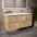 GSI Pura Ribbed Four Drawer Vanity Unit With Ceramic Double Basin - Oak 1200mm