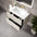 GSI Pura Ribbed Double Drawer Vanity Unit With Ceramic Basin - Cashmere 800mm