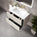 GSI Pura Ribbed Double Drawer Vanity Unit With Ceramic Basin - Cashmere 800mm