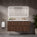 GSI Pura Ribbed Four Drawer Vanity Unit With Ceramic Double Basin - Walnut 1200mm