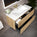 GSI Pura Ribbed Double Drawer Vanity Unit With Ceramic Basin - Oak 1000mm