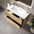 GSI Pura Ribbed Double Drawer Vanity Unit With Ceramic Basin - Oak 1000mm