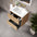 GSI Pura Bevel Double Drawer Vanity Unit With Ceramic Basin - Oak 600mm