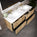 GSI Pura Ribbed Four Drawer Vanity Unit With Ceramic Double Basin - Oak 1400mm
