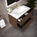 GSI Pura Ribbed Double Drawer Vanity Unit With Ceramic Basin - Walnut 800mm