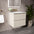 GSI Pura Ribbed Double Drawer Vanity Unit With Ceramic Basin - Cashmere 600mm
