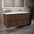 GSI Pura Ribbed Four Drawer Vanity Unit With Ceramic Double Basin - Walnut 1200mm