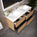 GSI Pura Bevel Four Drawer Vanity Unit With Ceramic Double Basin - Oak (Pacific Walnut) 1200mm