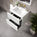 GSI Pura Ribbed Double Drawer Vanity Unit With Ceramic Basin - Matt White 600mm