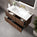 GSI Pura Ribbed Double Drawer Vanity Unit With Ceramic Basin - Walnut 1000mm