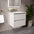GSI Pura Bevel Double Drawer Vanity Unit With Ceramic Basin - Matt Grey 600mm