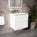 GSI Pura Ribbed Double Drawer Vanity Unit With Ceramic Basin - Matt White 600mm