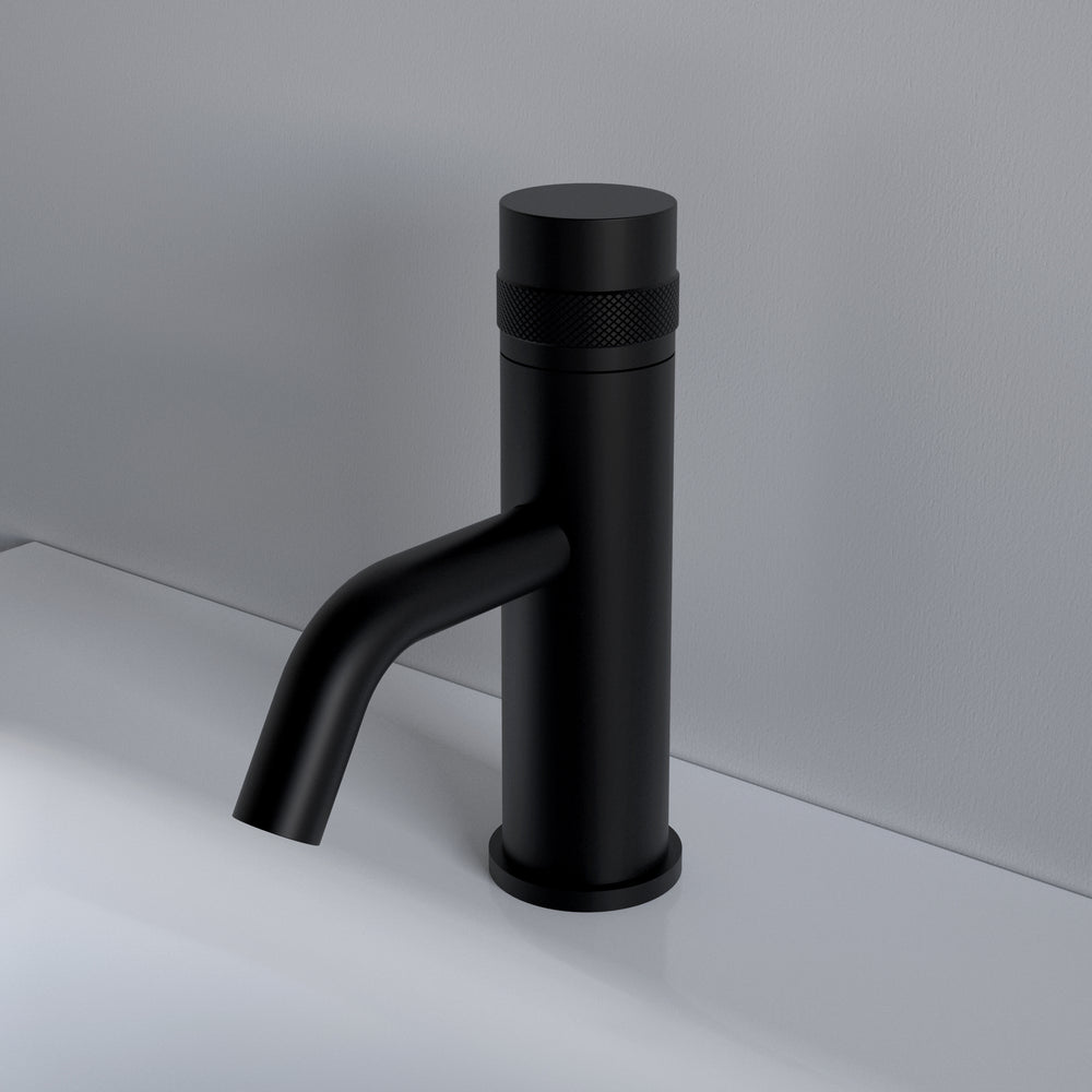Luxe Progressive Deck Mounted Basin Mixer Tap - Matt Black