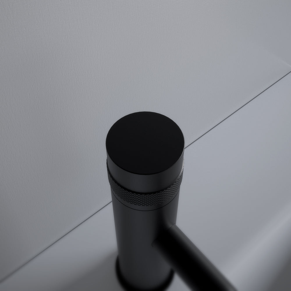 Luxe Progressive Deck Mounted Basin Mixer Tap - Matt Black