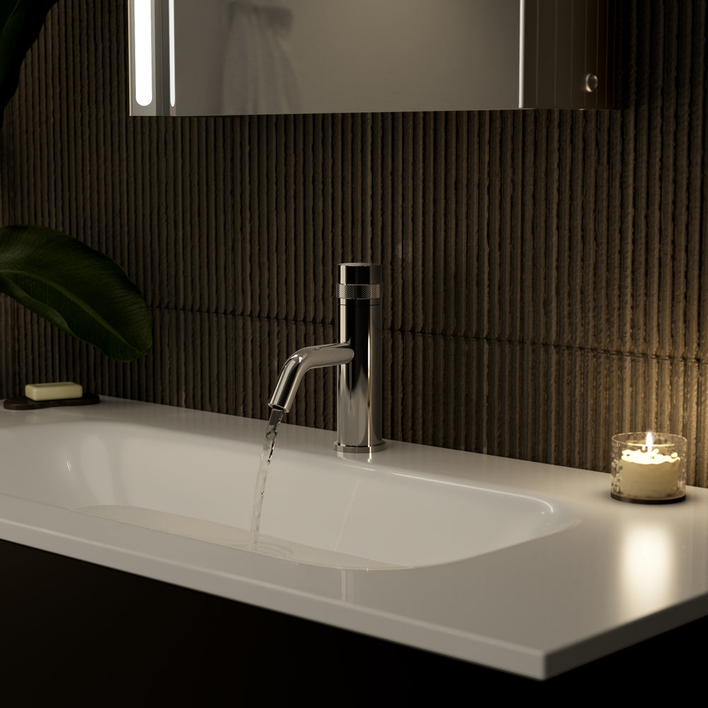 Luxe Progressive Deck Mounted Basin Mixer Tap - Chrome