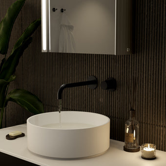 Luxe Progressive Wall Mounted Basin Mixer - Matt Black