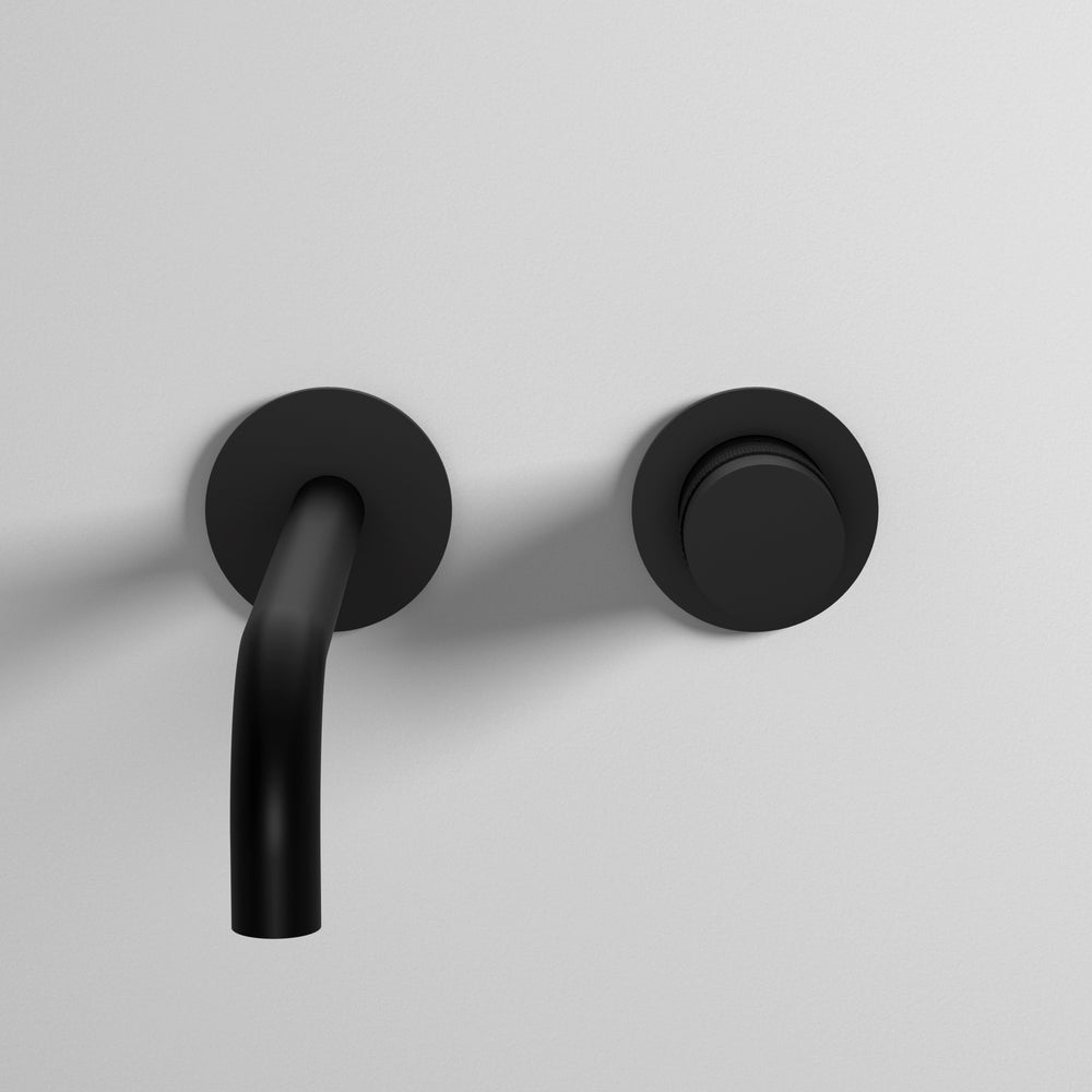 Luxe Progressive Wall Mounted Basin Mixer - Matt Black