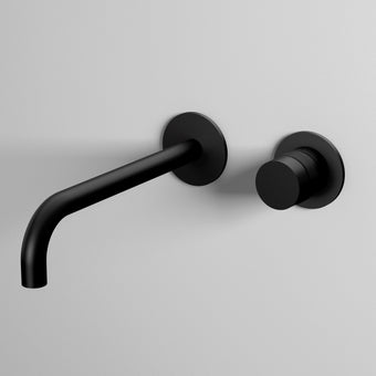 Luxe Progressive Wall Mounted Basin Mixer - Matt Black