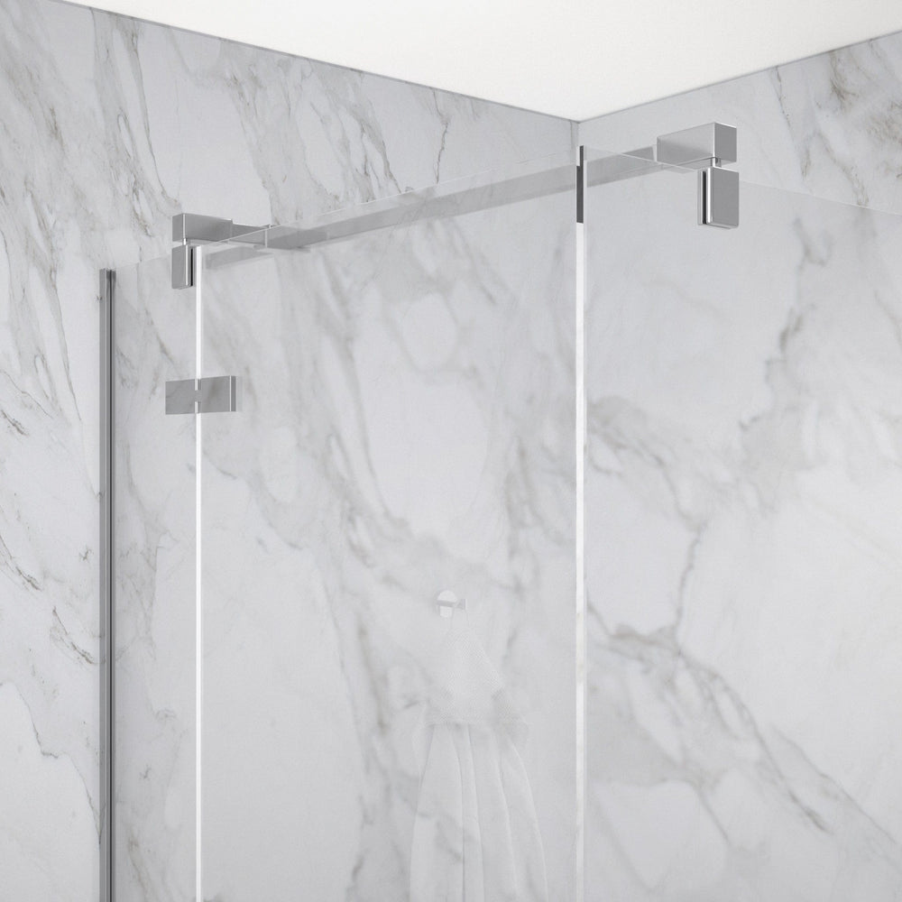 Hinged 1000mm Shower Door & 900mm Side Panel - Chrome