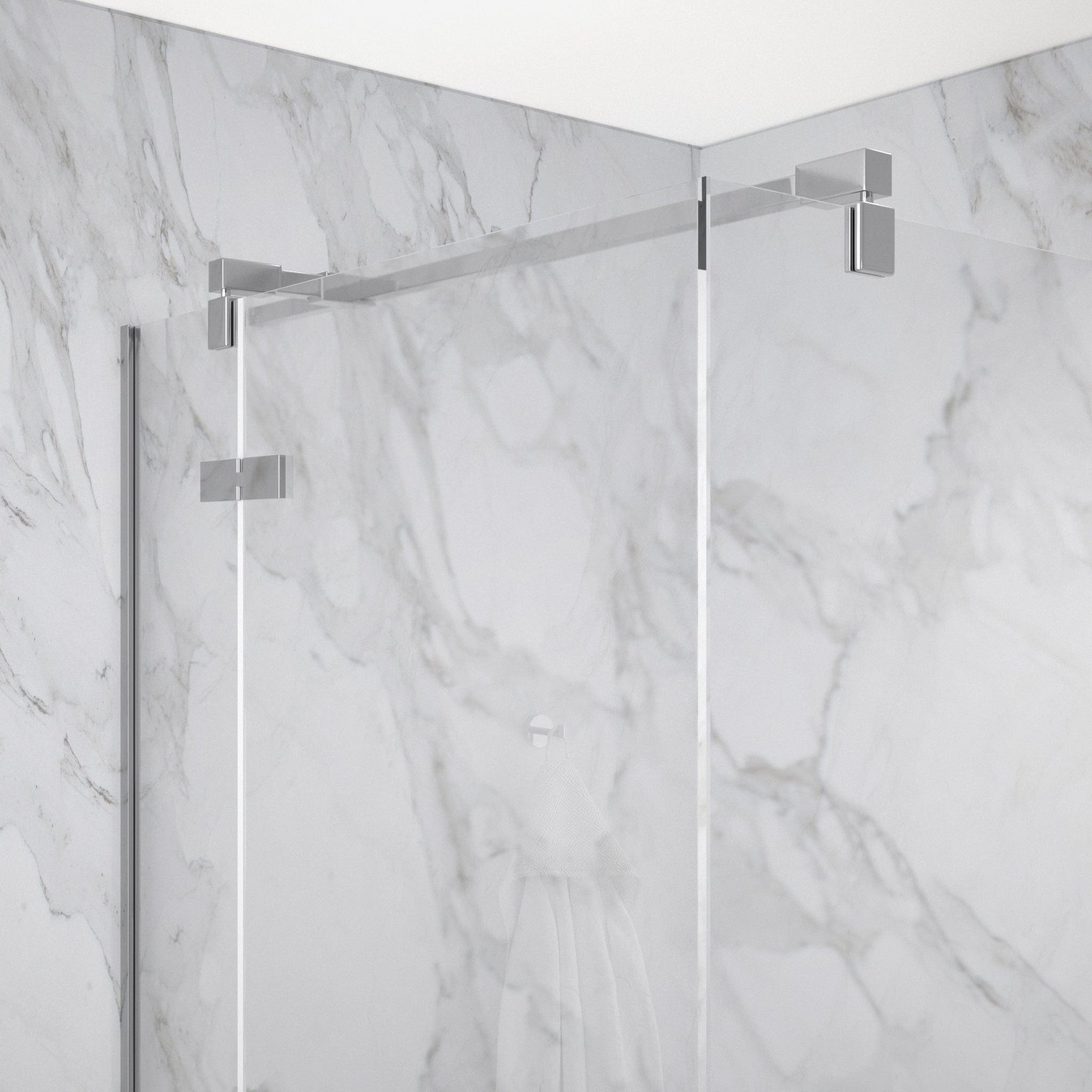 Hinged 1200mm Shower Door 900mm Side Panel Chrome | 34 St John – 34 St ...