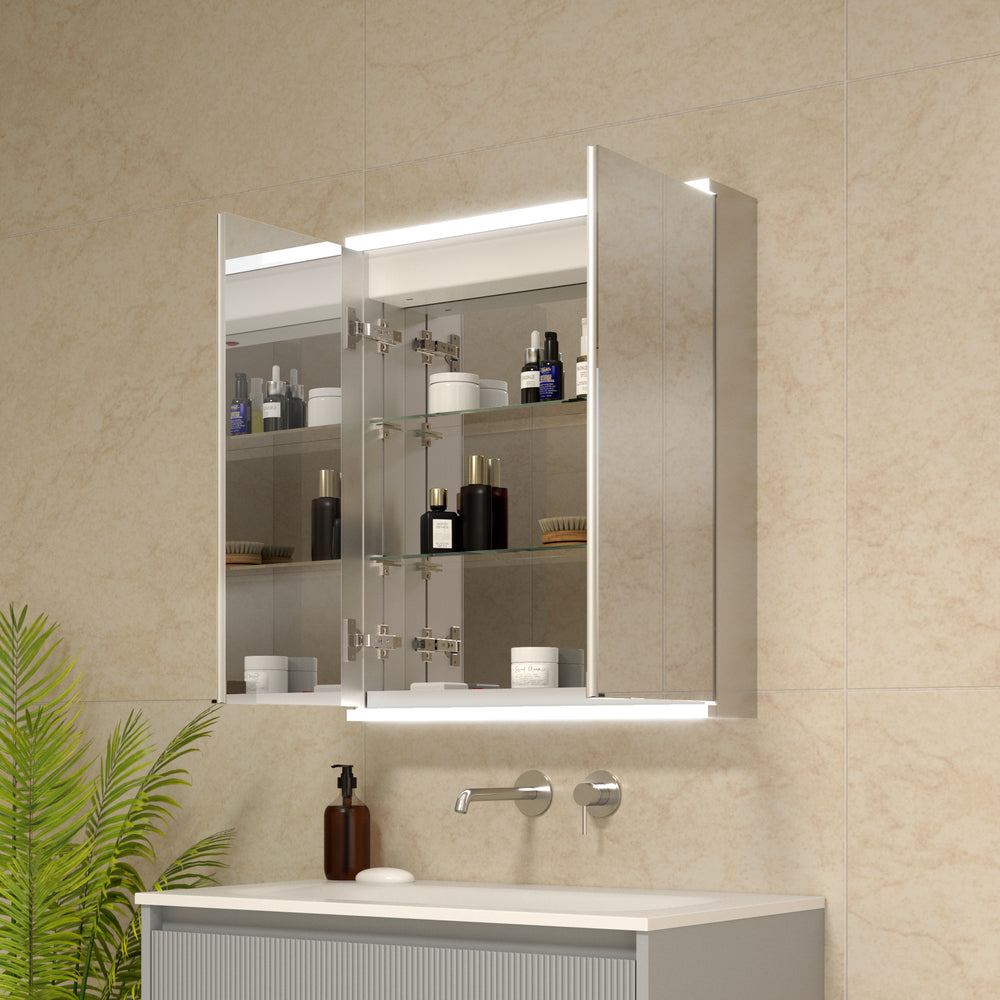 Dolcetto Steam Free Bathroom Mirror Cabinet 600x700mm