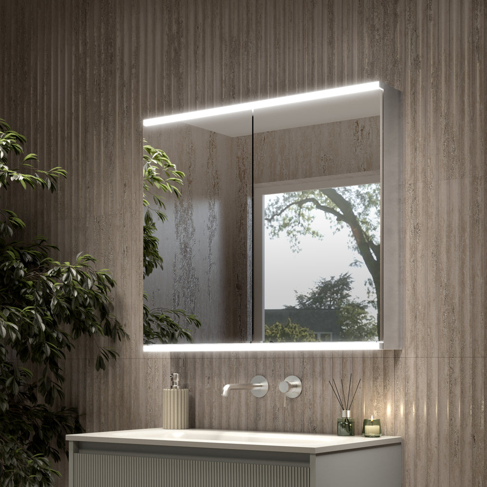 Dolcetto Steam Free Bathroom Mirror Cabinet 800x700mm