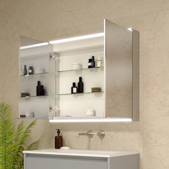 Dolcetto Steam Free Bathroom Mirror Cabinet 800x700mm