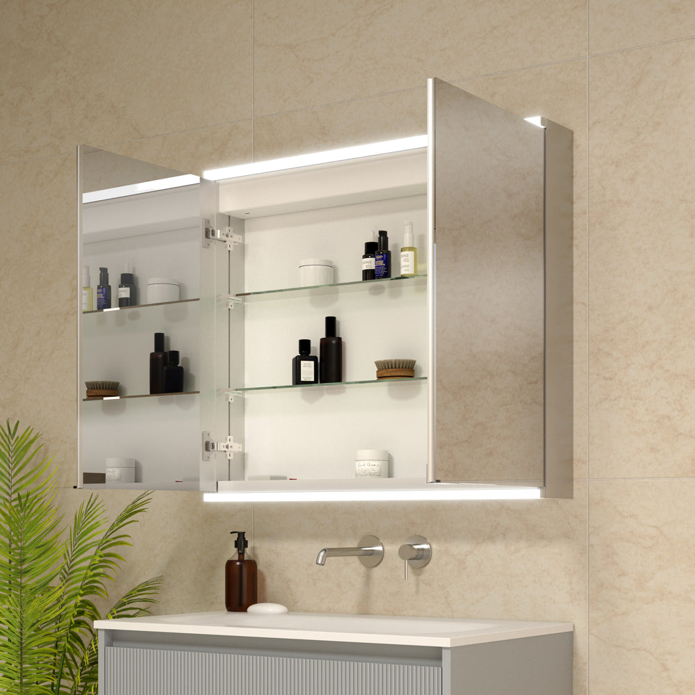 Dolcetto Steam Free Bathroom Mirror Cabinet 800x700mm
