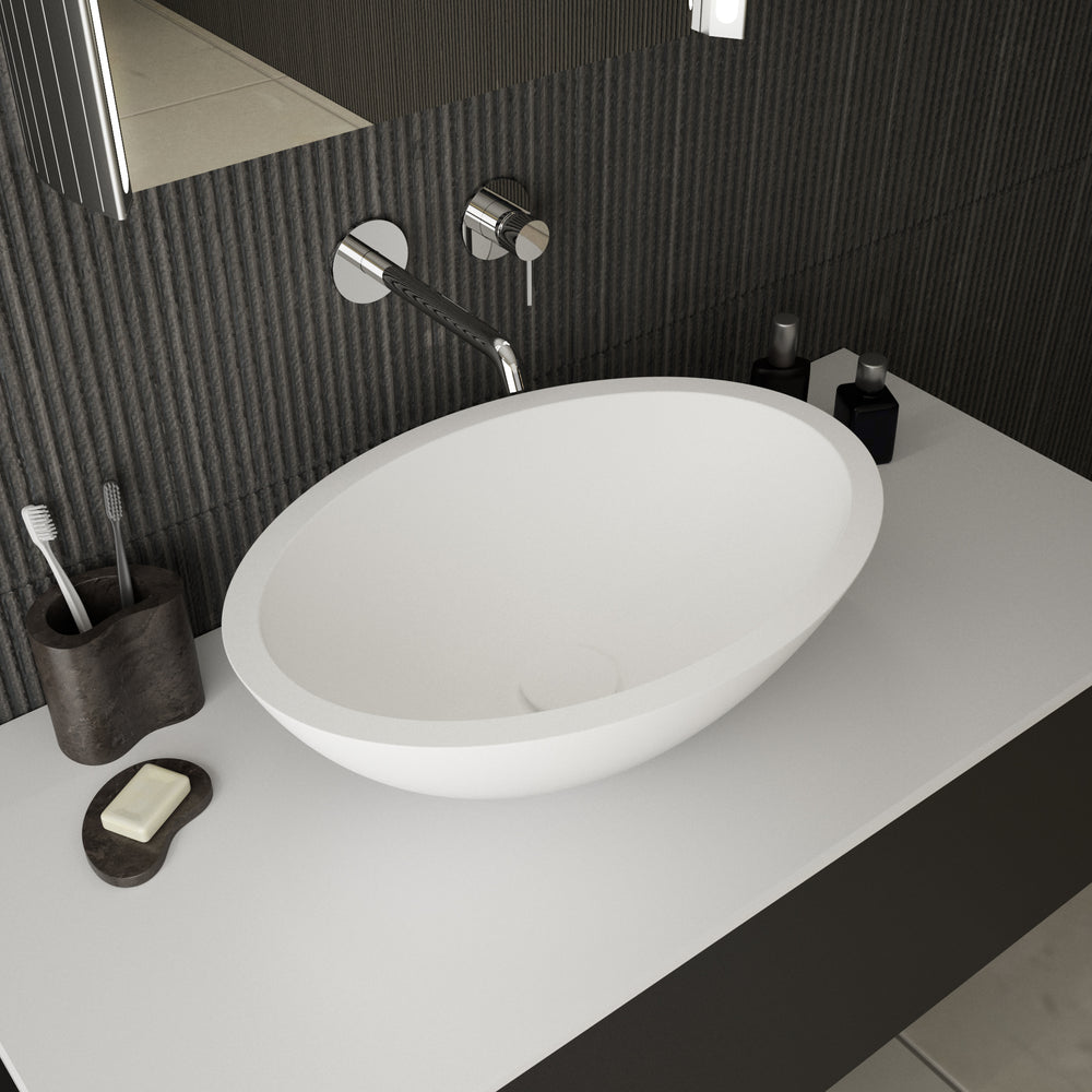 Puglia Solid Surface Countertop Oval Basin 500mm