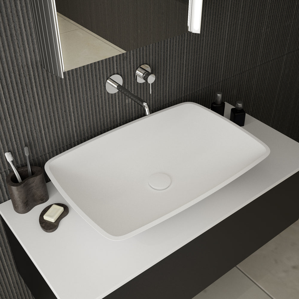 Tivoli Solid Surface Countertop Rectangular Basin 630mm