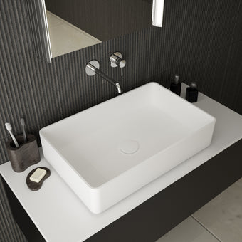Monza Solid Surface Countertop Rectangular Basin 580mm